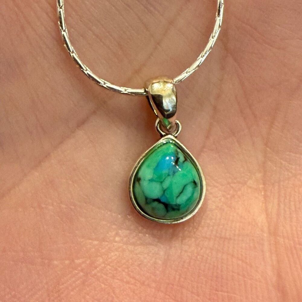 Blue Moon Turquoise Pendant 9” Anklet Or Bracelet Casual Southwestern New